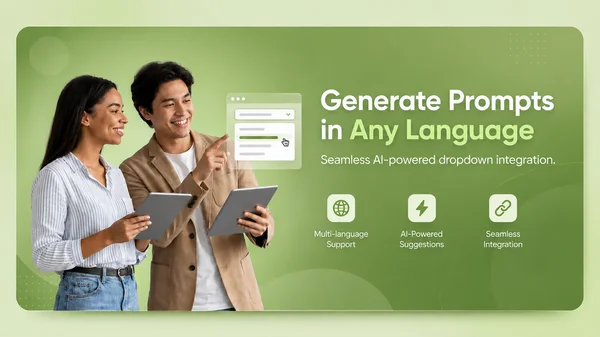 Multilingual AI prompt generator preview promotion banner